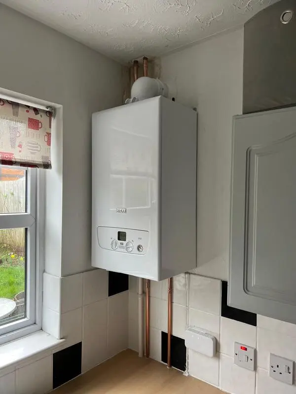 Baxi 800 combi boiler installed in kitchen corner